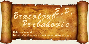 Bratoljub Pribaković vizit kartica
